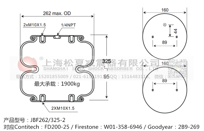 JBF262/325-2橡膠<a href='http://www.brandnew-swimwear.com/' target='_blank'><u>空氣彈簧</u></a>